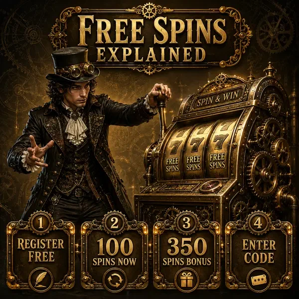 Giovane Da Vinci che tira la leva mentre i giri gratuiti cadono a cascata dalla slot machine meccanica VinciSpin