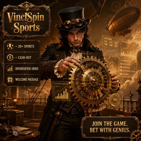 Jonge Da Vinci die messing tandwielen aanpast bij VinciSpin Sports Betting strategische analysedek